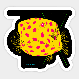 Yellow boxfish (Ostracion cubicum) Sticker
